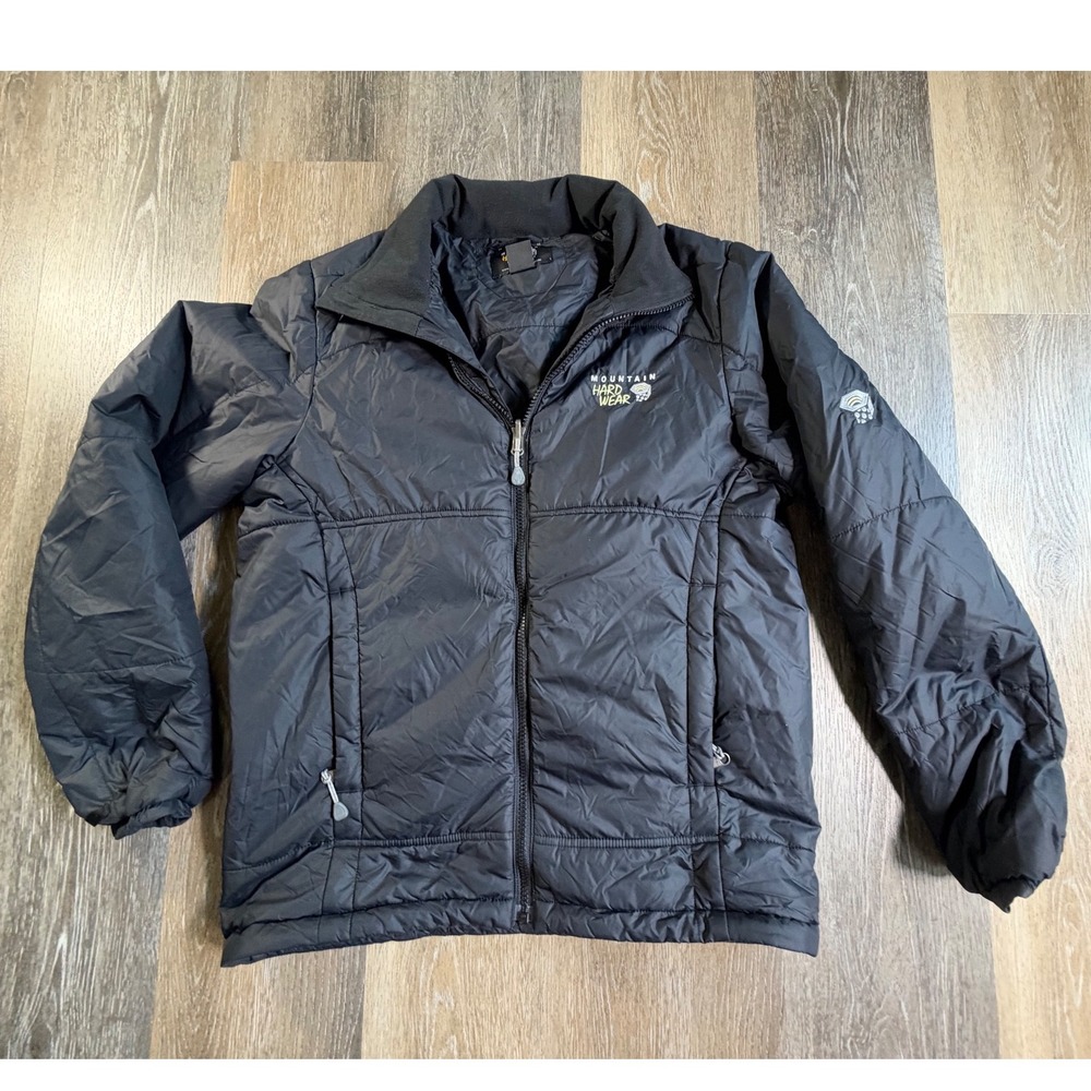 Mountain Hardwear Puffer Jacket Mens Small Black Full Zip Insulated Coat
